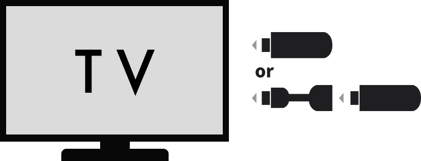TVのHDMI端子にLife Stickの本体を接続します。