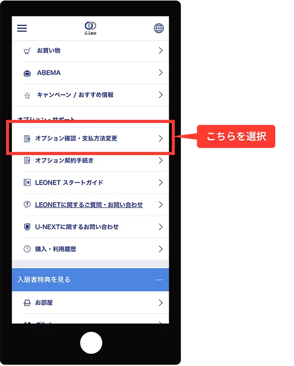 「LEONETを楽しむ」カテゴリーオプション確認