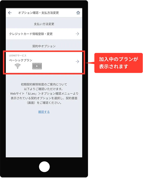 「LEONETを楽しむ」カテゴリーオプション確認